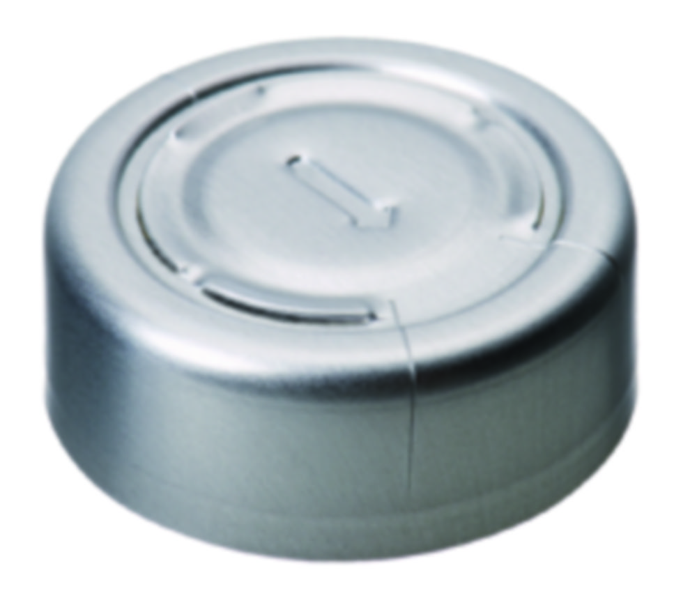 Crimp seals, LLG, N 20, alu w. complete tear-off, silver, butyl/PTFE 50 A