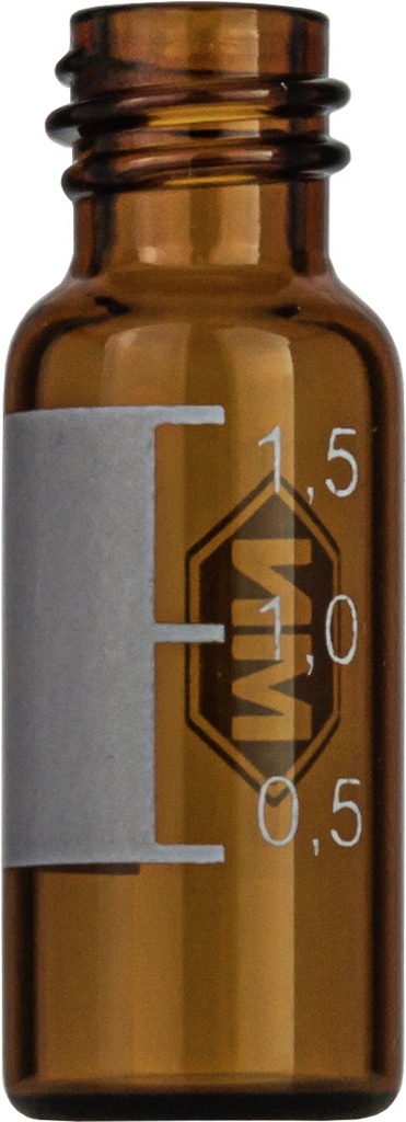 [7081414] Vials w. screw neck, Macherey-Nagel, N 8, small opening, 1,5 mL, amber, w. labeling field
