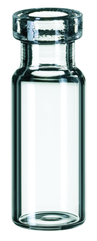 Vials w. crimp neck, LLG, N 11 crimp, small opening, 1,5 mL, clear