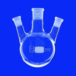 [7615379] Rnd-bottom flask, angled, C. and S necks:NS 29/32