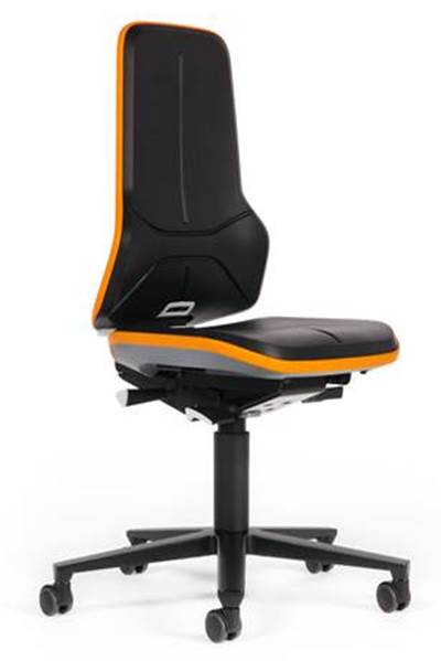 [7672157] Lab chair Neon, integral foam, castor/orange