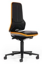Lab chair Neon, integral foam, castor/orange