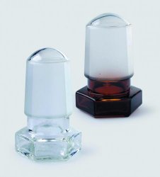 Hexagonal concave stopper NS 10/19, amber glass