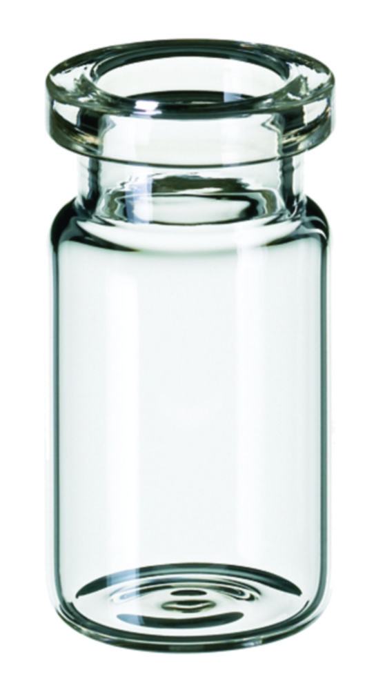 Headspace vials w. crimp neck, LLG, N 20 crimp, flat bottom, 5 mL, clear