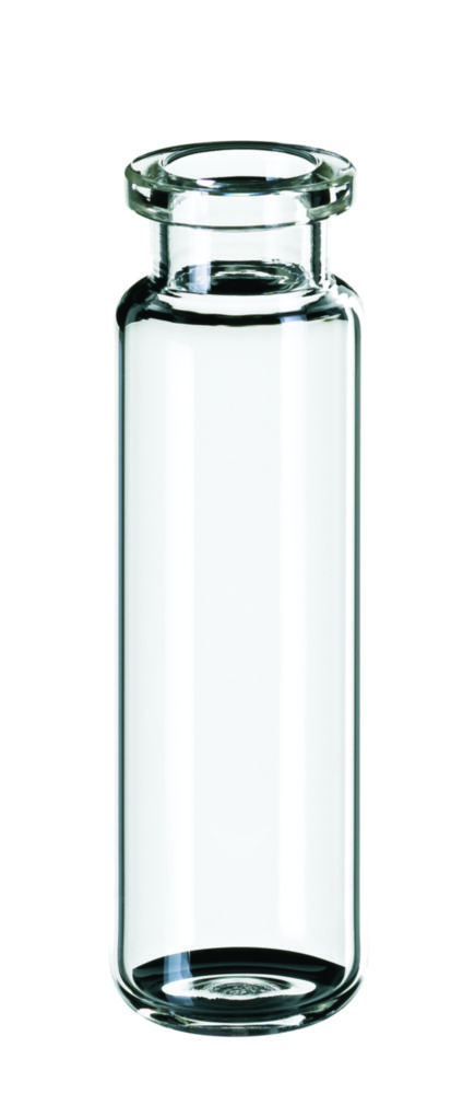 Headspace vials w. crimp neck, LLG, N 20 DIN crimp, rounded bottom, 20 mL, clear