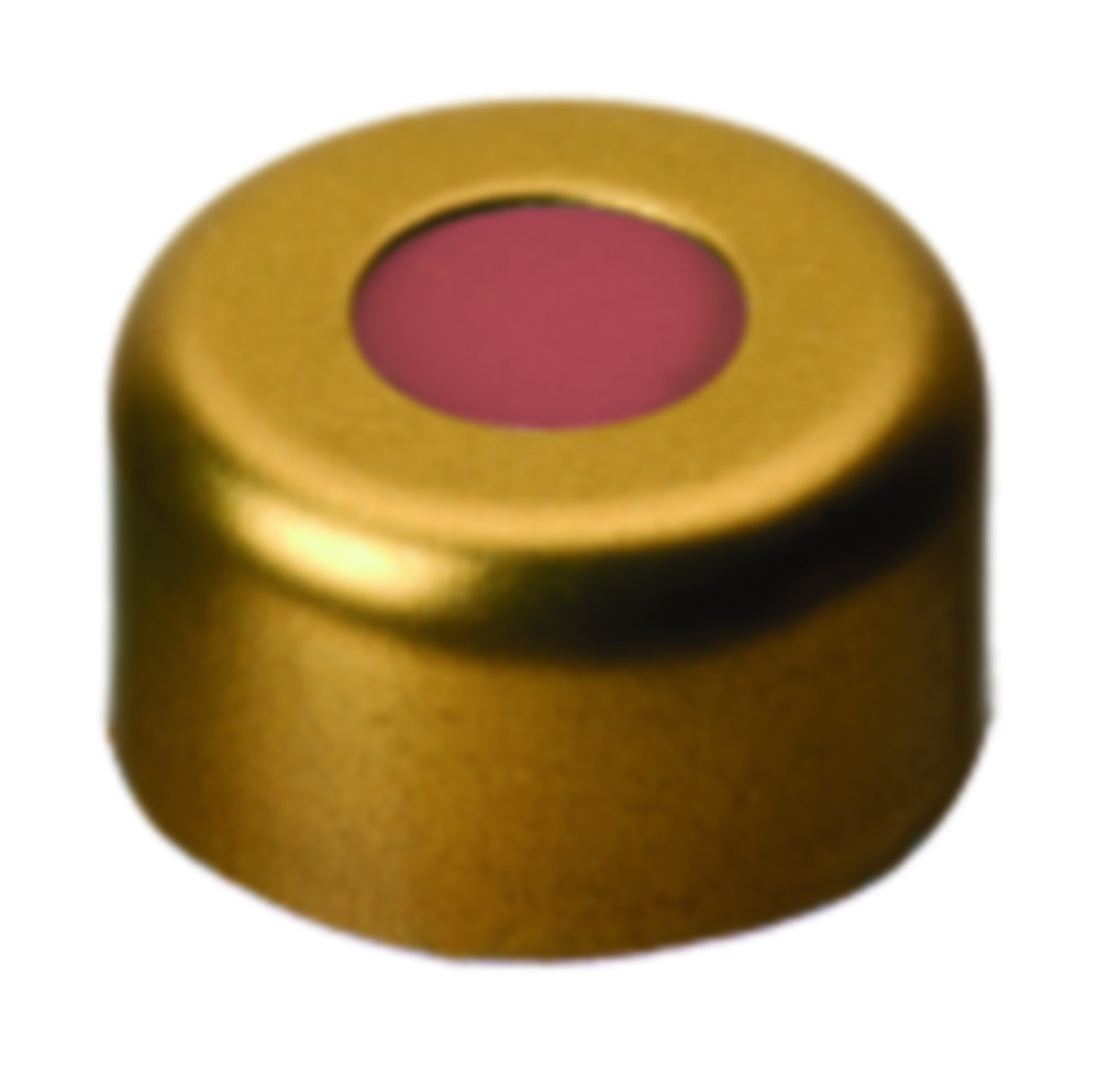 Crimp seals, LLG, N 11, alu w. hole, gold, butyl/PTFE 45 A