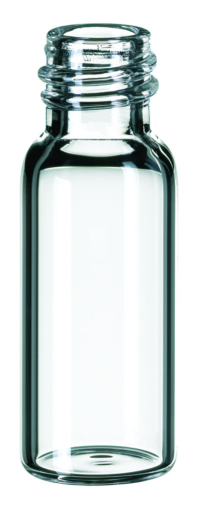 Vials w. screw neck, LLG, N 8, small opening, 1,5 mL, clear