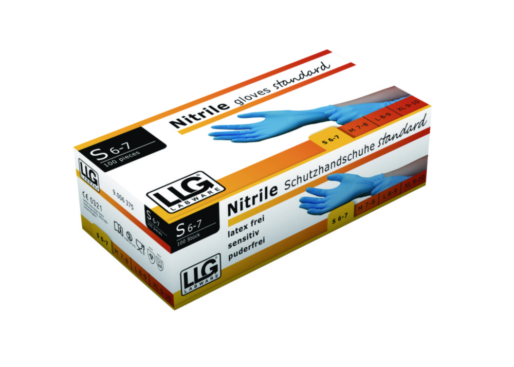 Nitrile gloves, LLG Standard, size S, blue