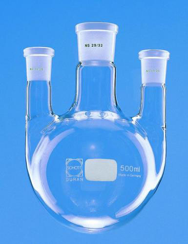 [9011938] Round bottom flasks with three parallel ground gl