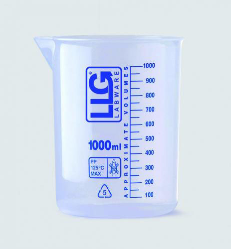 [9013675] LLG beaker, PP, blue scale, 1000 ml