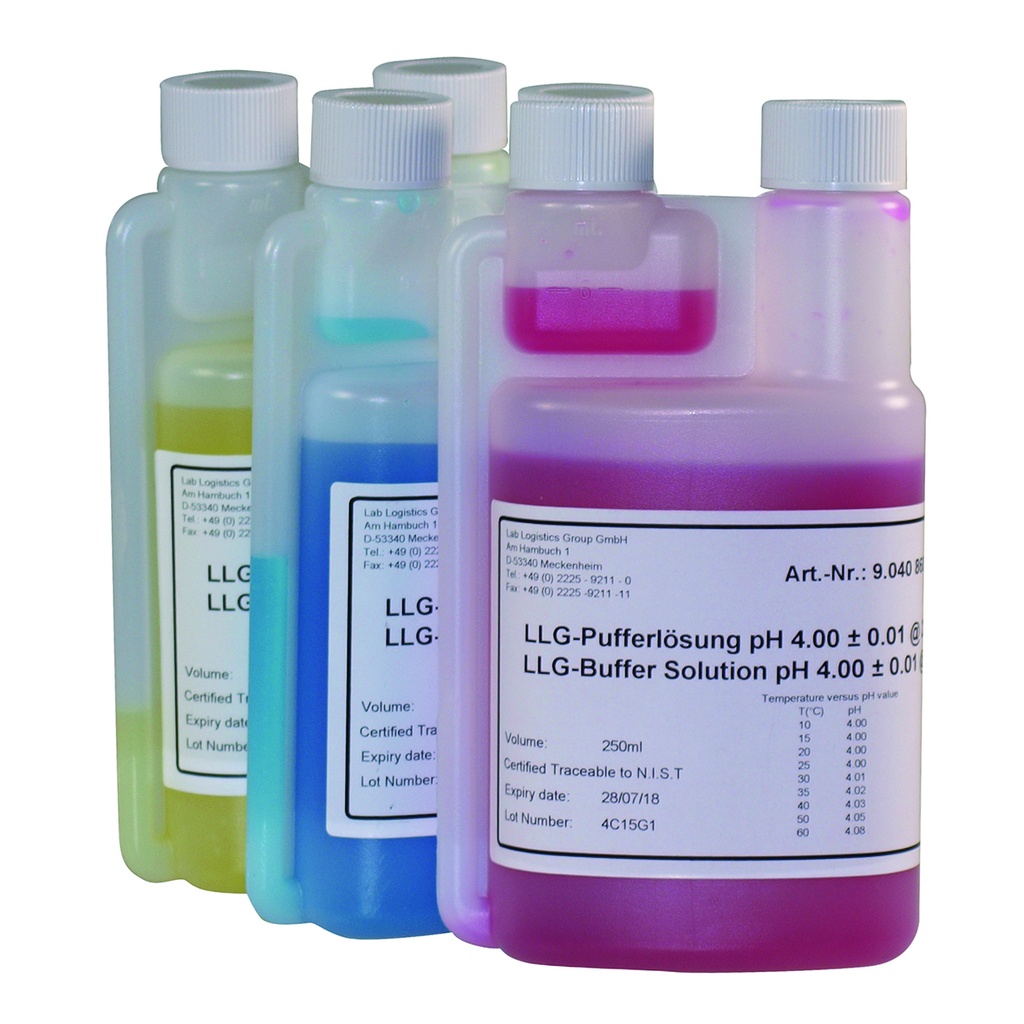 Buffer, technical, LLG, pH 7,00 ±0,01, 25°C, yellow, 250 mL