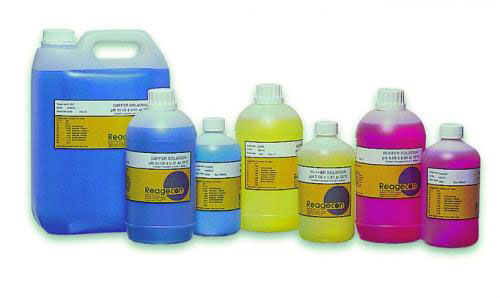 Buffer, Reagecon, pH 10,00 ± 0,01, 20 °C, blue, 5 L