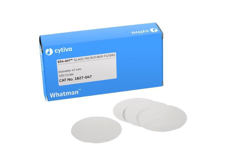 Filter circles, glass microfiber, Whatman, Grade 934-AH, Ø47 mm, 1,5 µm, 100 pcs