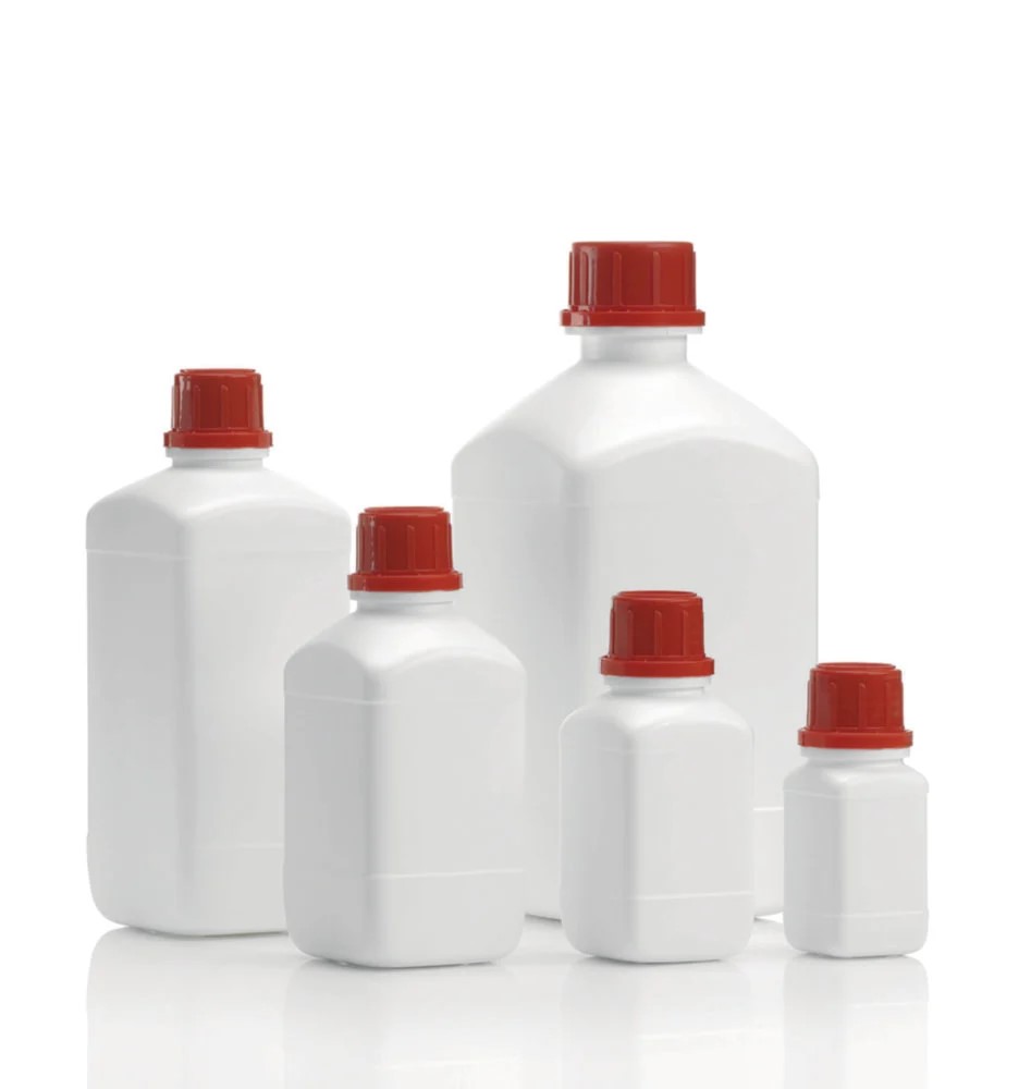 [9072858] Square shape reagent bottles, HDPE, narrow neck,