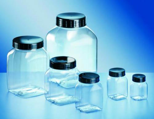 Sample container, square, PETG, no lid, 2000 ml