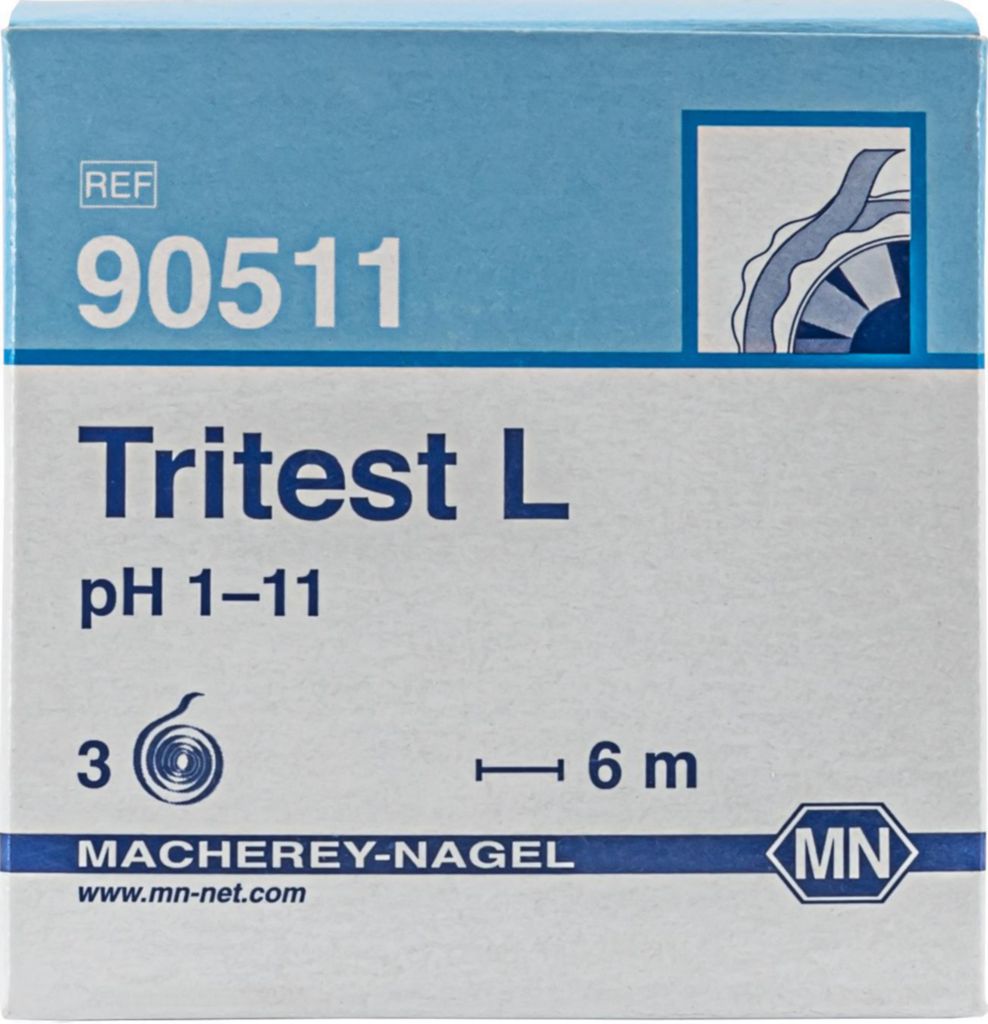 pH indicator paper, Macherey-Nagel Tritest L, refill, pH 1 - 11, 3 rolls of 6 m