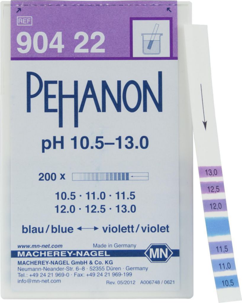pH indicator paper, Macherey-Nagel PEHANON, strips, pH 10,5 - 13, 200 pcs