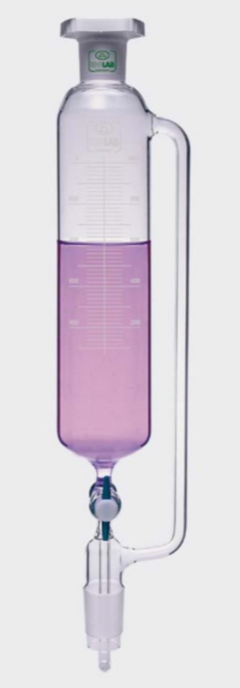 Dropping funnel 1000 ml, cylindrical PTFE stopcock