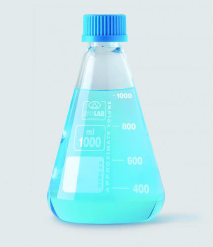 Erlenmeyer flask 100 ml, white graduated