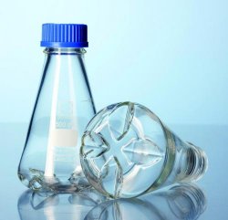 Cultureflask w/baffles, 500 ml with GL45 membranli
