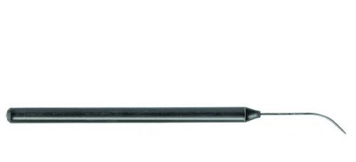 Dissecting needle, plastic handle, curved, 140 mm