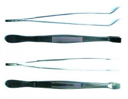 LLG forceps for cover slips, Kühne, curved, 130 mm