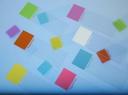 Slides, orange frosted tab,  45° ground edge