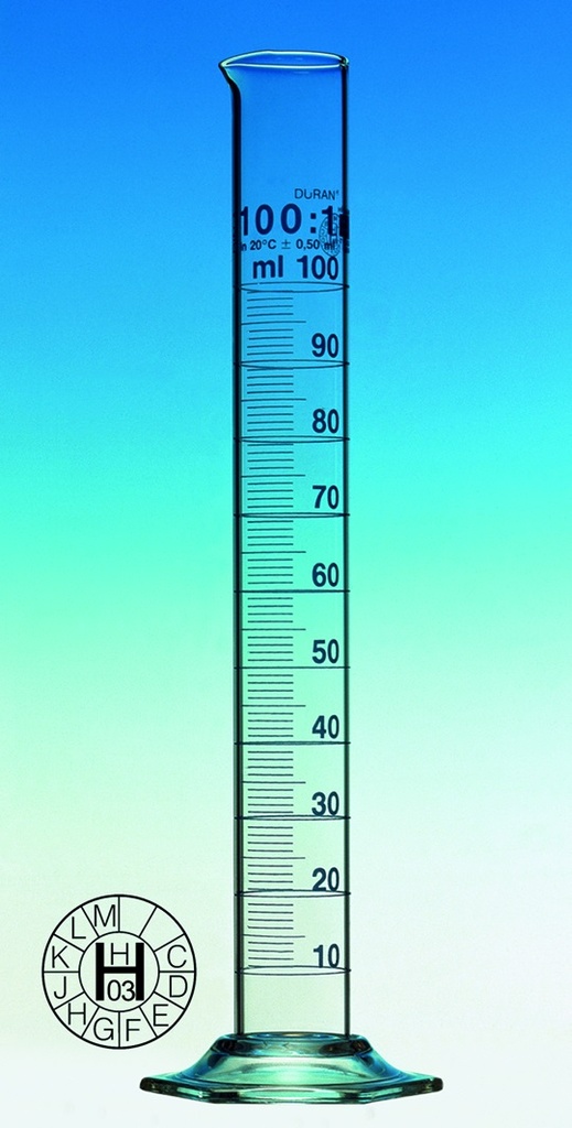 [9274182] Measuring cylinders, Duran®, class A, blue grad, 25 ml, 2-pak