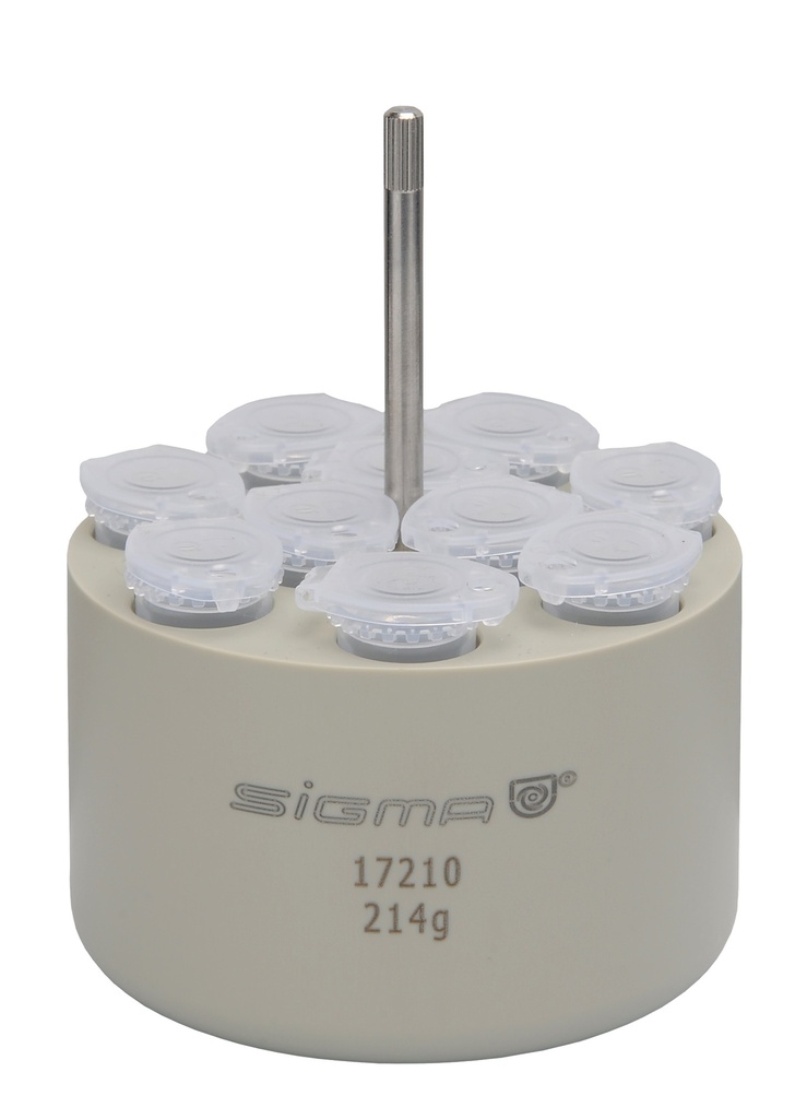 Round carrier for 10 Eppendorf reaction caps