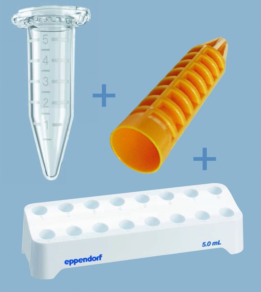 Eppendorf Starter-pack 5.0 ml, PCR clean 400 vials, 2 racks