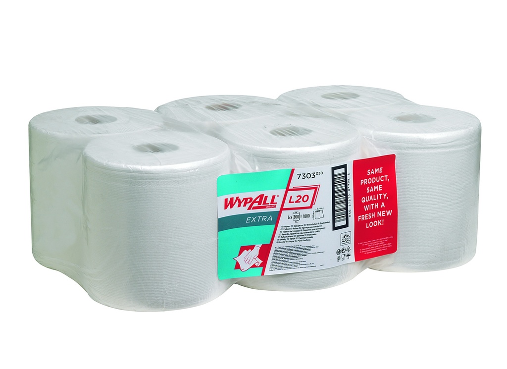 WYPALL L20 wips 18,5x42,5cm, white, roll, 300 ea