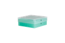 Cryobox, 130 x 130 x 50 mm, PP, 9 x 9, 1/2 ml cryotube, green