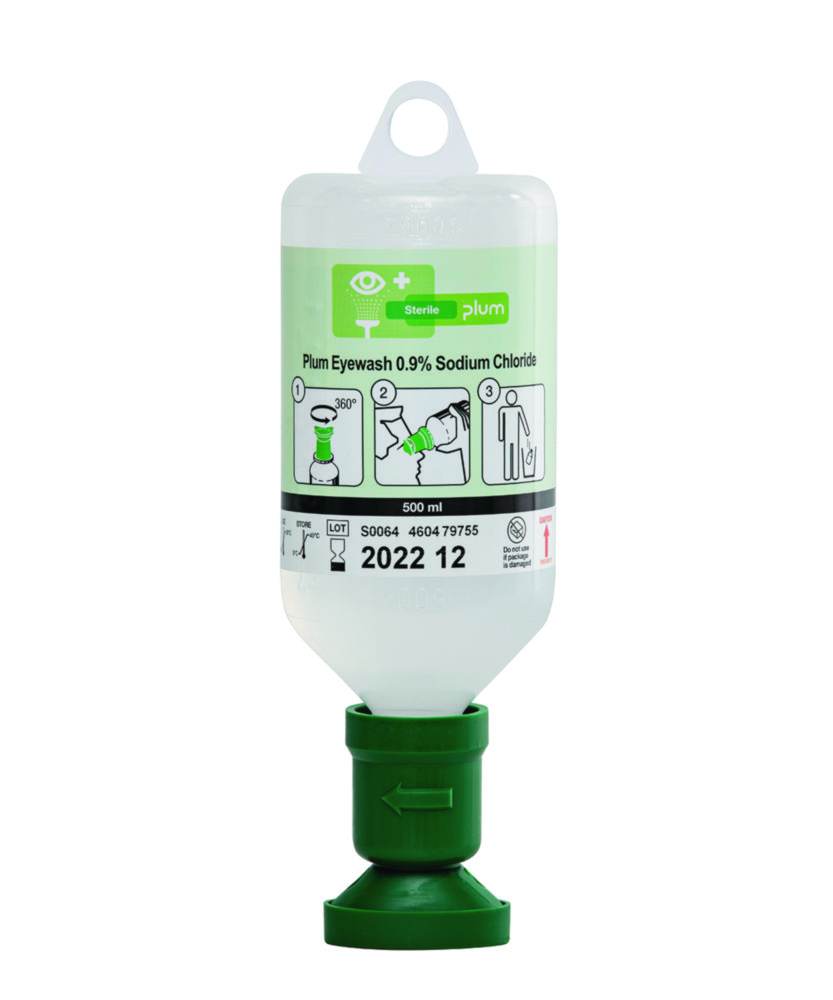 [9733793] Eye wash bottle, B-Safety, 0,9% NaCl, sterile, 500 ml